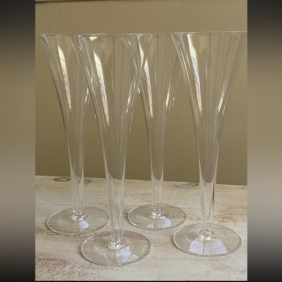 Tiffany & Co. Dining 4 Tiffany Co Trumpet Hollow Stem Crystal Glass